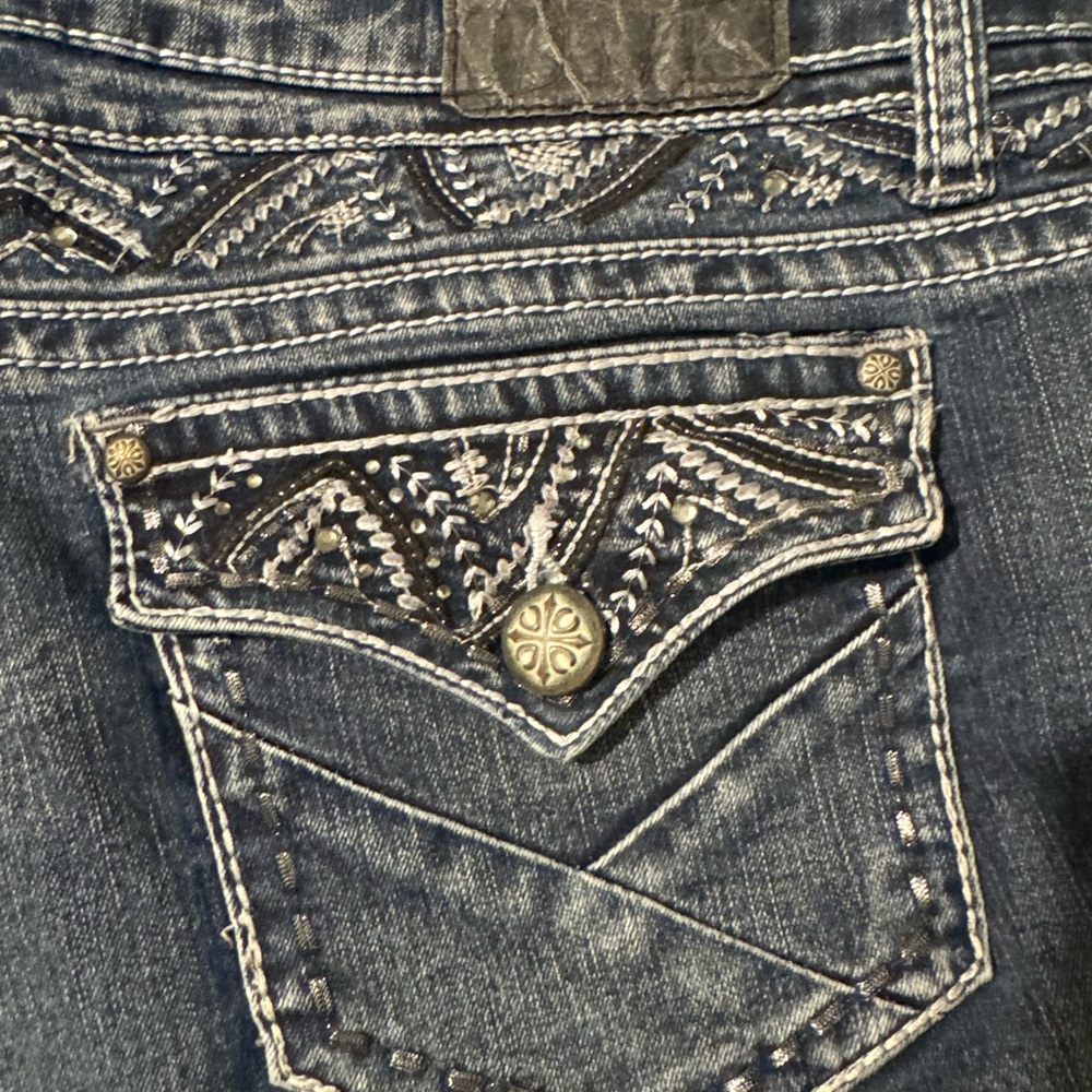 Soundgirl Blue Embroidered Boot Cut Jeans size 17